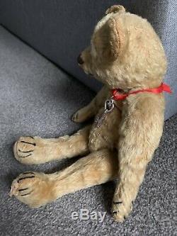 Antique Mohair Teddy Bear Jtd 13 Steiff Excelsior Stuffed Paw Pads Bit Worn