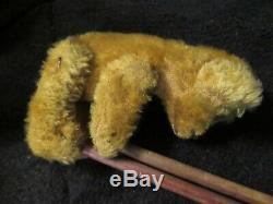 Antique Mohair Teddy Bear Rare Tumbling Acrobat Pole Schuco Bing Vintage Germany