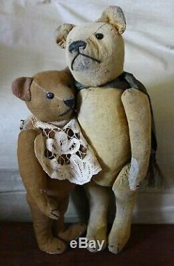 Antique Mohair furless French Teddy Bear Fadap 14 and Pintel 11 RARE