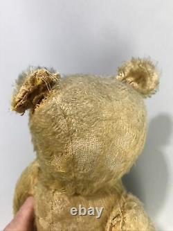 Antique Old Mohair Straw Stuffed Unbranded PRE-WAR 1900s TEDDY BEAR
