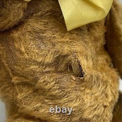 Antique Original Owner's 1906 Teddy Bear Straw Stuffed Jointed Mohair 15