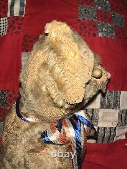 Antique Primitive Mohair Shoe Button Eye Jointed Teddy Bear