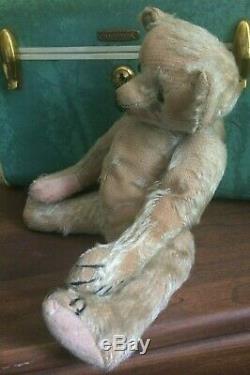 Antique Primitive Steiff Mohair Blond Teddy Bear Early 1900's Hump Back Jointed