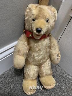 Antique Rare German Standing 11 Arm Jointed Open Mouth Mohair Teddy Baby Bear
