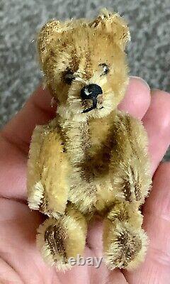 Antique Schuco German Miniature Perfume Teddy Bear 3 Golden Brown Mohair C. 1950