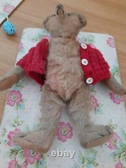 Antique Steiff 10 Early 1900 Metal Button mohair Jointed Old Teddy bear Bogart