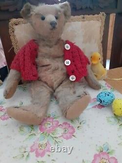 Antique Steiff 10 Early 1900 Metal Button mohair Jointed Old Teddy bear Bogart