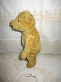 Antique Steiff 1908 Yellow Mohair 11 Teddy Bear Fully Jointed with Glass Eyes