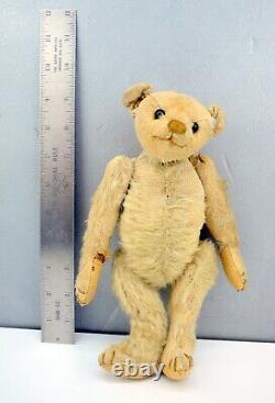 Antique Steiff ERA MoHair OLD Stuffed TEDDY Bear Jointed 9.5 Primitive WORN