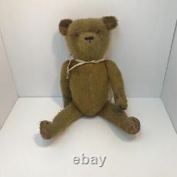 Antique Steiff Golden Brown Jointed Teddy Bear Mohair Straw No Tags