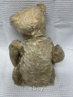 Antique Steiff Mohair Teddy Bear With Black Shoe Button Eyes