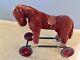 Antique Steiff Ride-on Brown Horse & Wheels Mohair Vintage Toy Saddle Teddy Bear