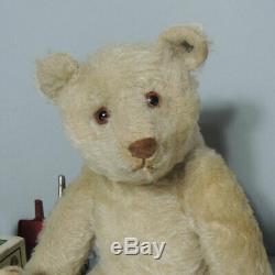Antique Steiff White Mohair Teddy Bear 1920's with FF-button