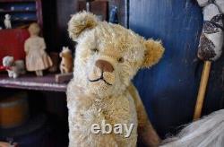 Antique Straw Filled Mohair Teddy Bear 21