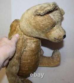 Antique Straw Filled Mohair Teddy Bear Fully Jointed