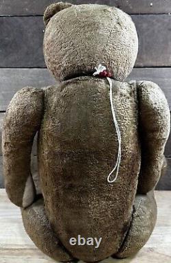 Antique Straw Mohair Stuffed Teddy Bear Early 1900's