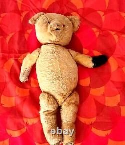 Antique Teddy Bear 23 Fully Jointed Mohair Plush Sawdust Body Needs TLC German