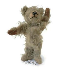 Antique Teddy Bear Mohair with Velvet Pads and Nose 12 Long Curly Hair & Arms