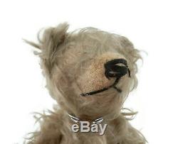 Antique Teddy Bear Mohair with Velvet Pads and Nose 12 Long Curly Hair & Arms