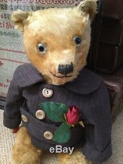 Antique Toy Mohair Teddy Bear-chiltern Circa 1920-30
