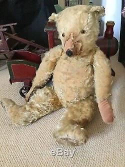 Antique Toy Mohair Teddy Bear-chiltern Circa 1920-30. Needs A Nose Job 27 Inch