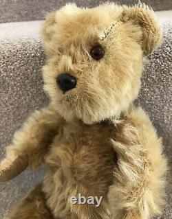Antique Vintage Chiltern Blonde Mohair Jointed Teddy Bear British 1950s