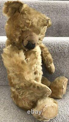 Antique Vintage Chiltern Mohair Jointed Teddy Bear 16 C. 1930/40s