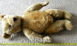Antique Vintage Honey Brown Articulated Mohair 25 Teddy Bear