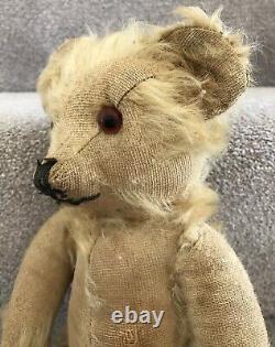 Antique Vintage Merrythought Blonde Mohair Jointed Teddy Bear Needs TLC