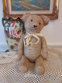 Antique Vintage Teddy Bear 18 Straw Stuffed