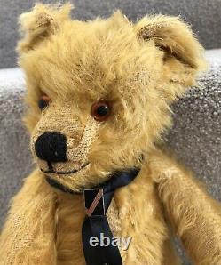 Antique Vintage Tufty Golden Mohair Jointed Teddy Bear British C. 1940s