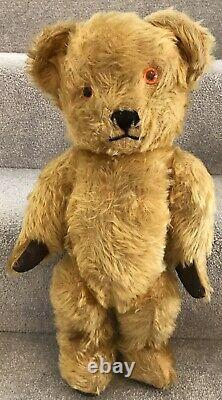 Antique Vintage Tufty Golden Mohair Musical Teddy Bear British C. 1940/50s 18