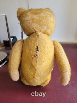 Antique mohair jointed humpback teddy bear 22 straw stuffed