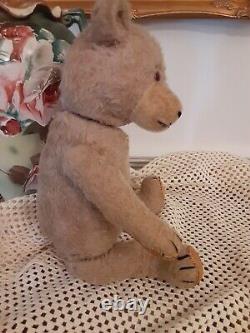 Antique or Vintage Early Straw Stuffed 16 Teddy Bear Well Loved