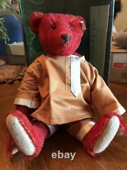 Antique reproduction Steiff Russian Red Mohair Teddy Bear ALFONZO with COA & Box