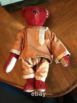 Antique reproduction Steiff Russian Red Mohair Teddy Bear ALFONZO with COA & Box