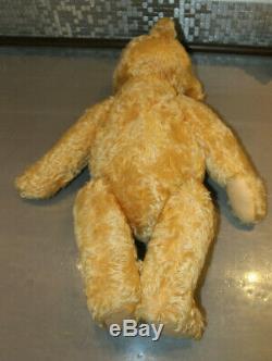 Antique steiff teddy bear, mohair, 20 inches long, squeaker works