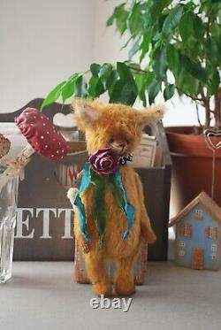 Artist Fox Vintage Style Sweet Toy Teddy Bear their friends handmade toy mohair