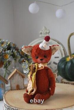 Artist Fox Vintage Style Sweet Toy Teddy Bear their friends handmade toy mohair
