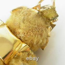 Auth PRADA Mohair Swarovski Crystal Teddy Bear Key Holder Bag Charm 17464bkac