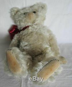 Beautiful Antique 18 inch White Mohair Teddy Bear
