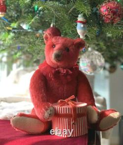 Beautiful Dany Baeren Antique Style Red Mohair Teddy Bear 2008 With Tag