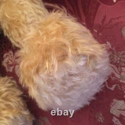 Blonde MOHAIR Teddy Bear Antique Straw Stuffed 5 claws 20 Jointed Long Arms
