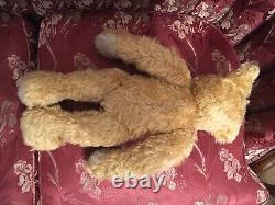 Blonde MOHAIR Teddy Bear Antique Straw Stuffed 5 claws 20 Jointed Long Arms