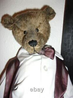Brody Country Bear Express Mohair Teddy Bear by Sharon Coen 19 Tall & OOAK