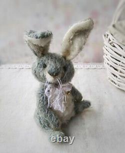 Bunny mohair Teddy bear Cute gifts Handmade Rabbit presents Girls room doll OOAK