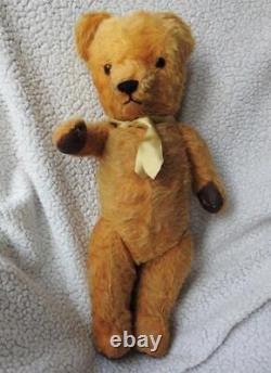 CHAD VALLEY 1950s MOHAIR 18 46cm FULLY JOINTED TEDDY BEAR MILO GLASS EYES