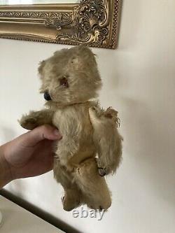 Chad Valley Antique Teddy Bear 11 30s 40s Rare Mohair Jointed Broken Read Descr