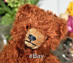 Charming 12 JOPI Josef Pitrmann redbrown mohair teddy bear 1930's