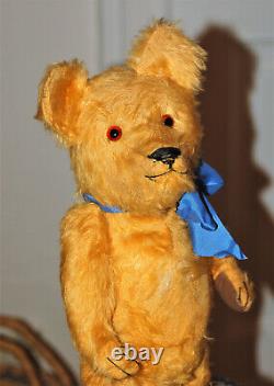 Charming 17 German orangecolored mohair teddy bear Jopi 1920's